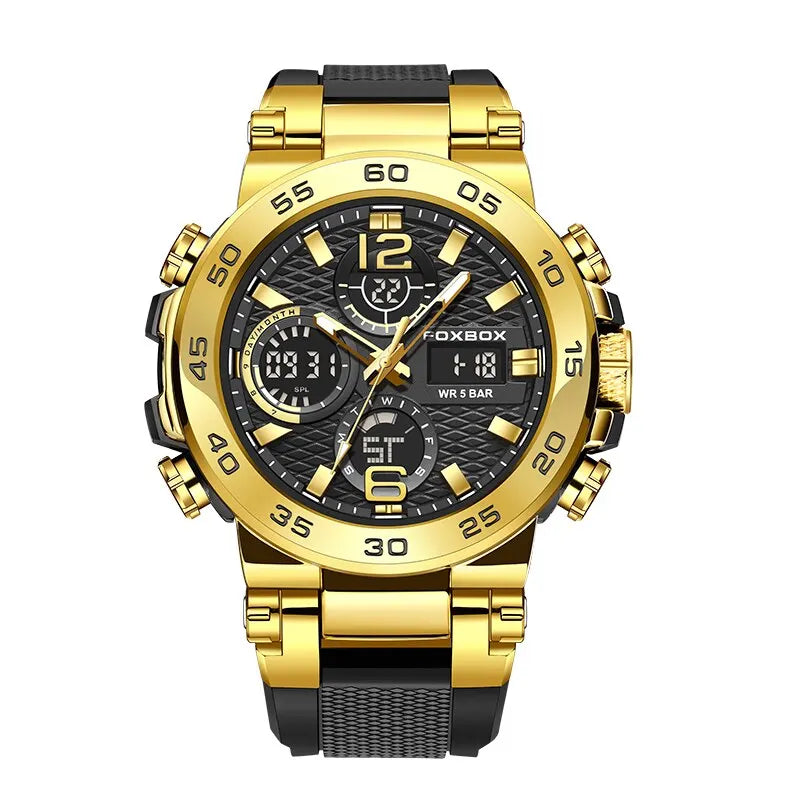 FOXBOX Business Watch Men Fashion Diver Watch Men Top Brand Luxury Sport Waterproof Military Chronograph Relógio Masculino+BOX