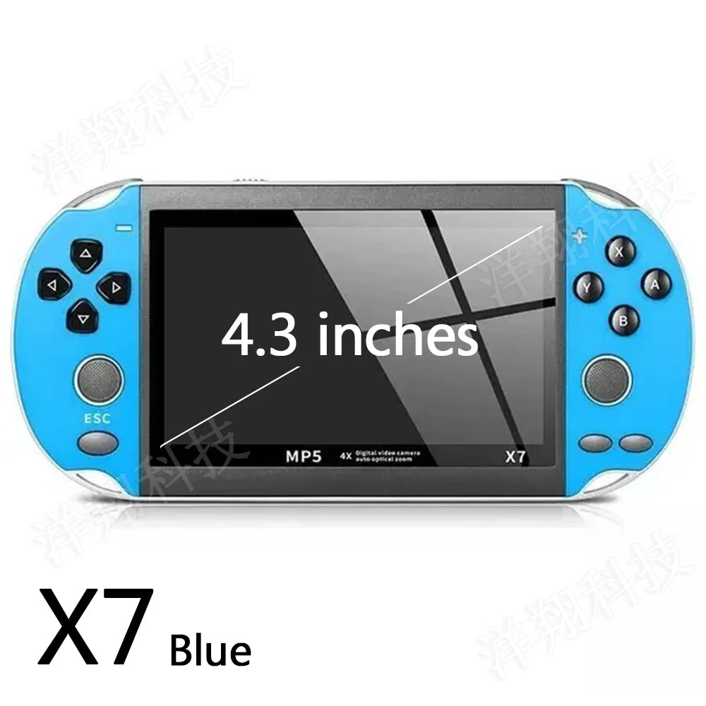 X7 4.3inch Handheld Game Console IPS Screen Portable Video Game Player HD Game Console 10,000 Games Support Video E-book Format
