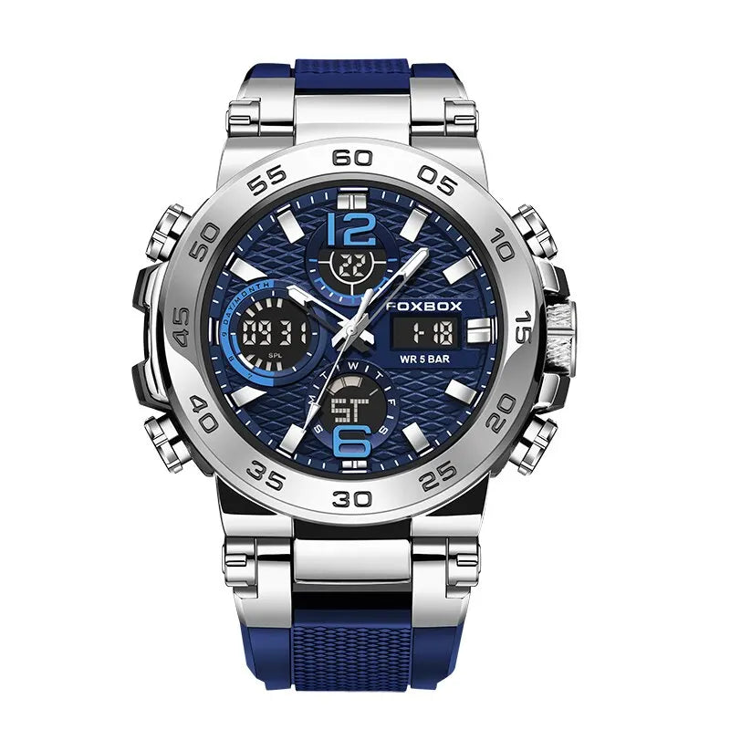 FOXBOX Business Watch Men Fashion Diver Watch Men Top Brand Luxury Sport Waterproof Military Chronograph Relógio Masculino+BOX