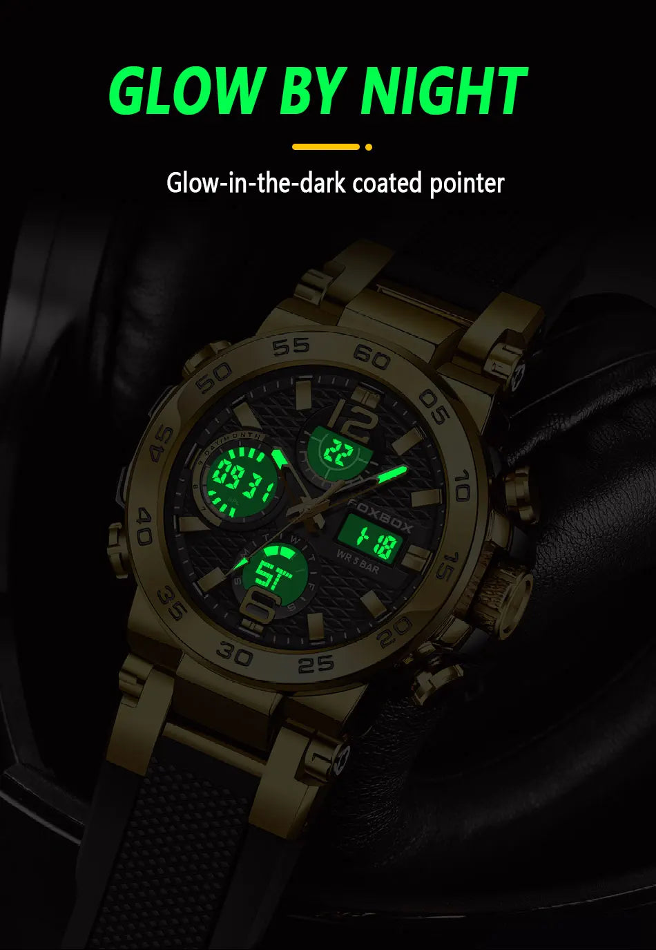 FOXBOX Business Watch Men Fashion Diver Watch Men Top Brand Luxury Sport Waterproof Military Chronograph Relógio Masculino+BOX