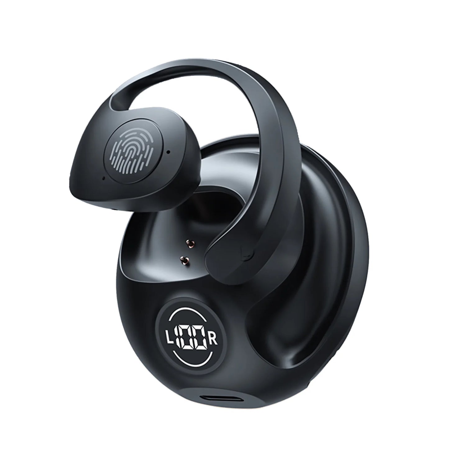 Wireless Bluetooth 5.3 Headphones Waterproof Mini Ear Hook Headset TWS Earbuds HiFi Bass Noise Reduction Earphone For Sports Gym