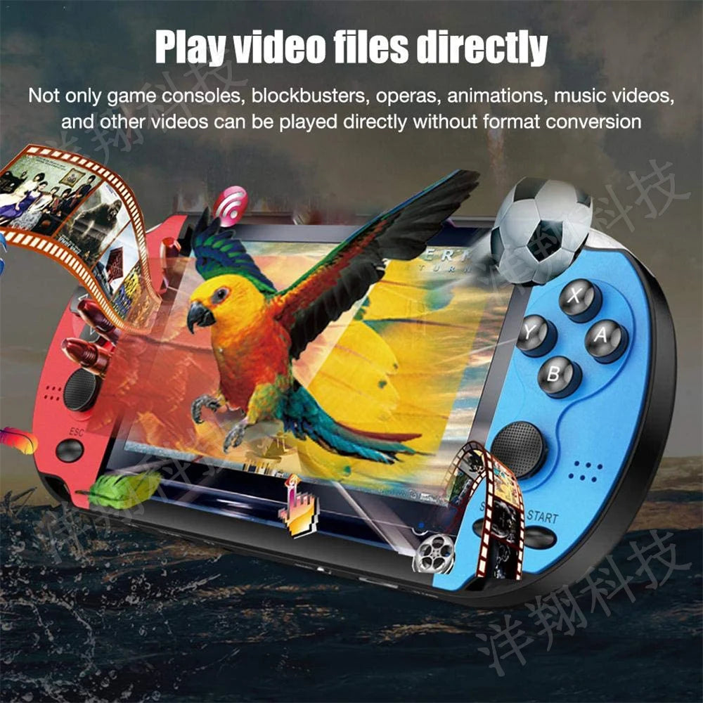 X7 4.3inch Handheld Game Console IPS Screen Portable Video Game Player HD Game Console 10,000 Games Support Video E-book Format