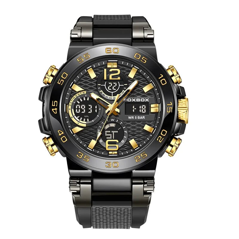 FOXBOX Business Watch Men Fashion Diver Watch Men Top Brand Luxury Sport Waterproof Military Chronograph Relógio Masculino+BOX