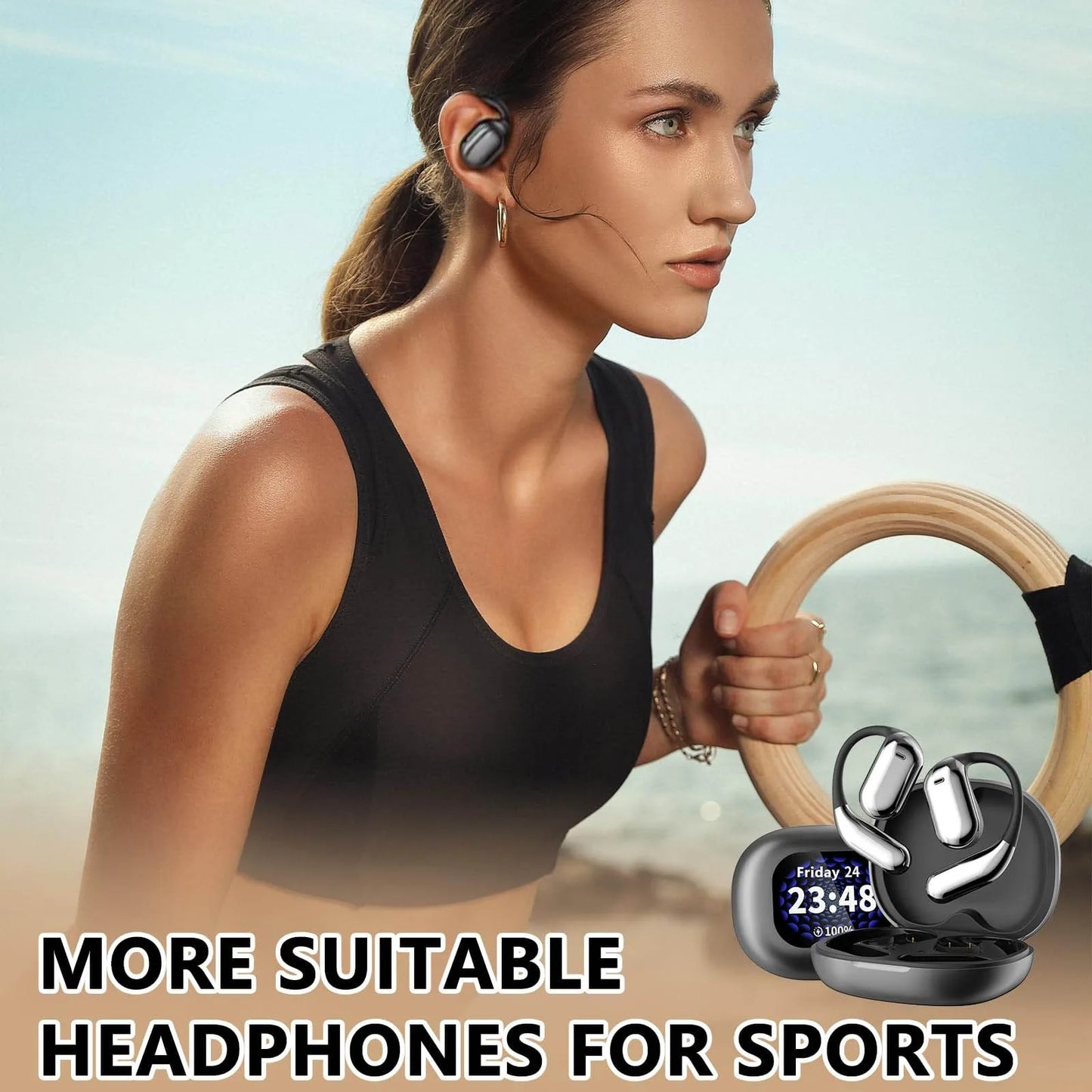 Over The Ear Earbuds XP2 Earbuds Wireless Open Ear Bluetooth Earphones Listen Touchs Screen Control With Led Display For Gift