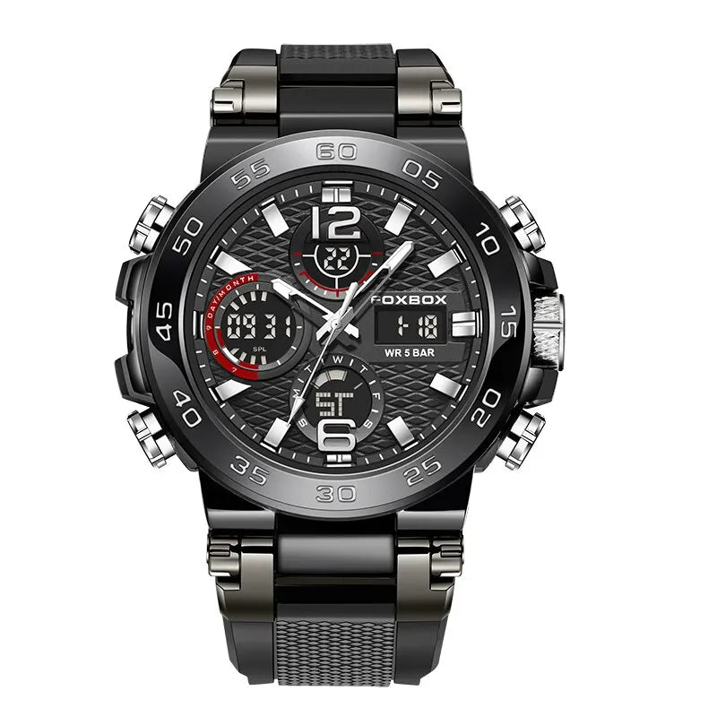 FOXBOX Business Watch Men Fashion Diver Watch Men Top Brand Luxury Sport Waterproof Military Chronograph Relógio Masculino+BOX