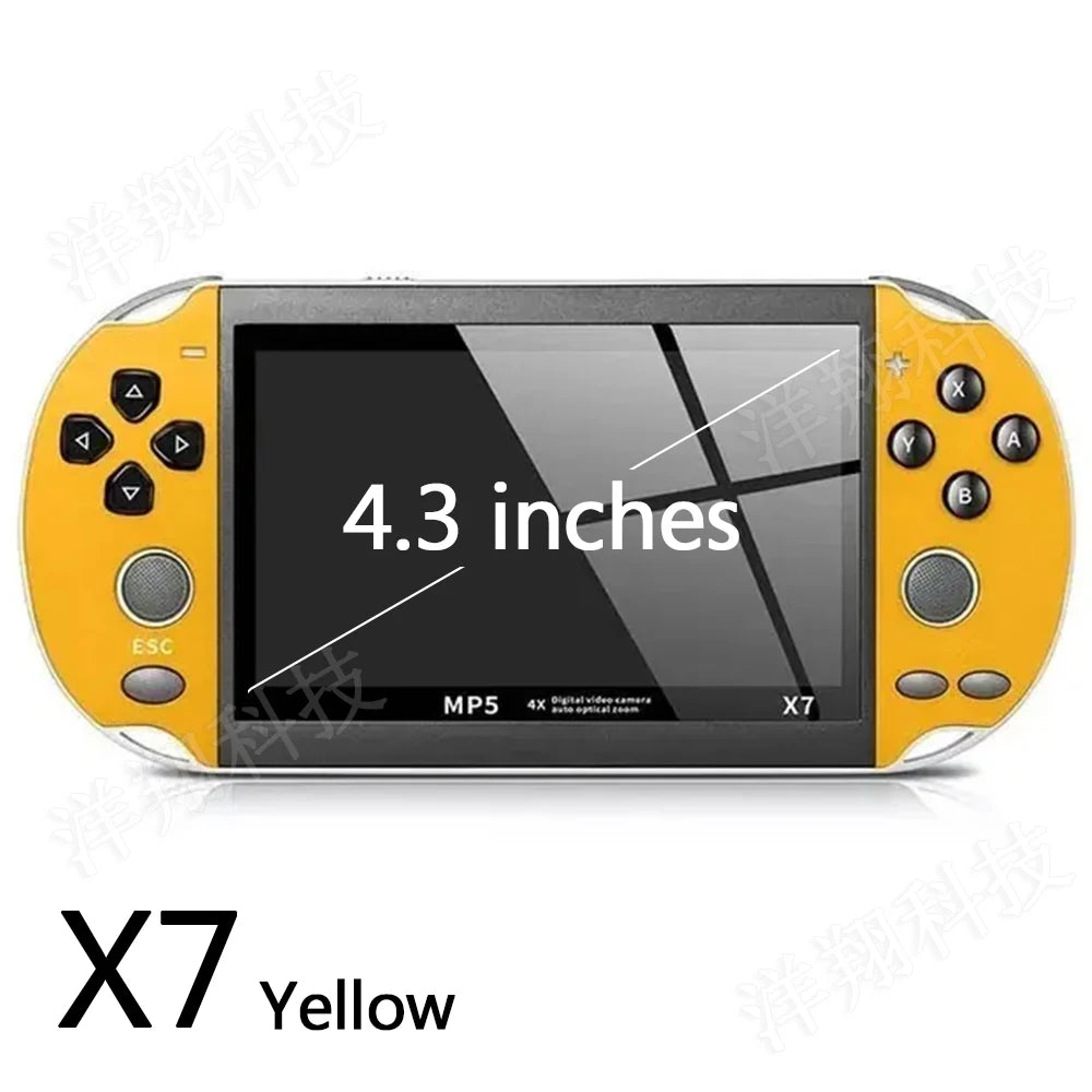 X7 4.3inch Handheld Game Console IPS Screen Portable Video Game Player HD Game Console 10,000 Games Support Video E-book Format