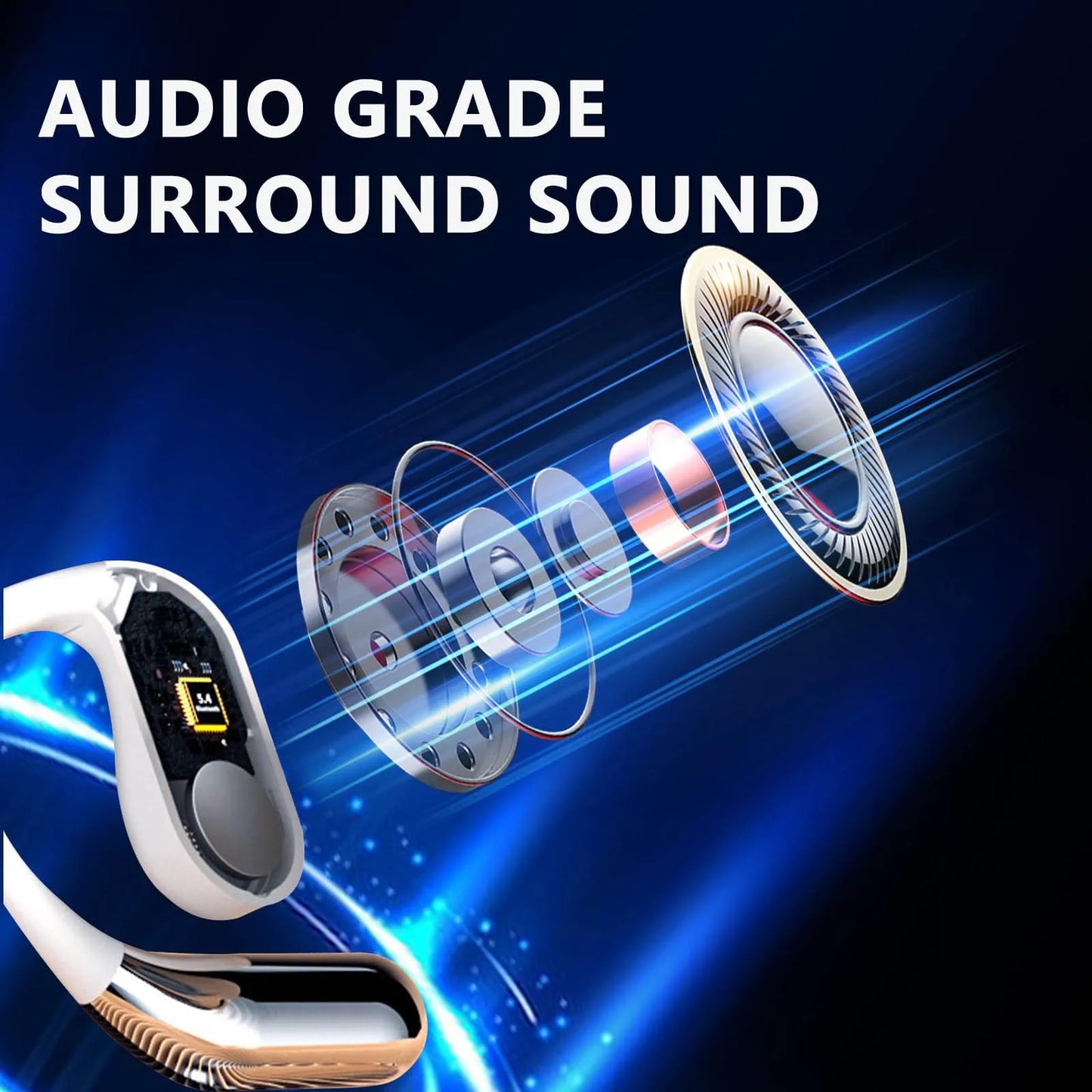 Over The Ear Earbuds XP2 Earbuds Wireless Open Ear Bluetooth Earphones Listen Touchs Screen Control With Led Display For Gift