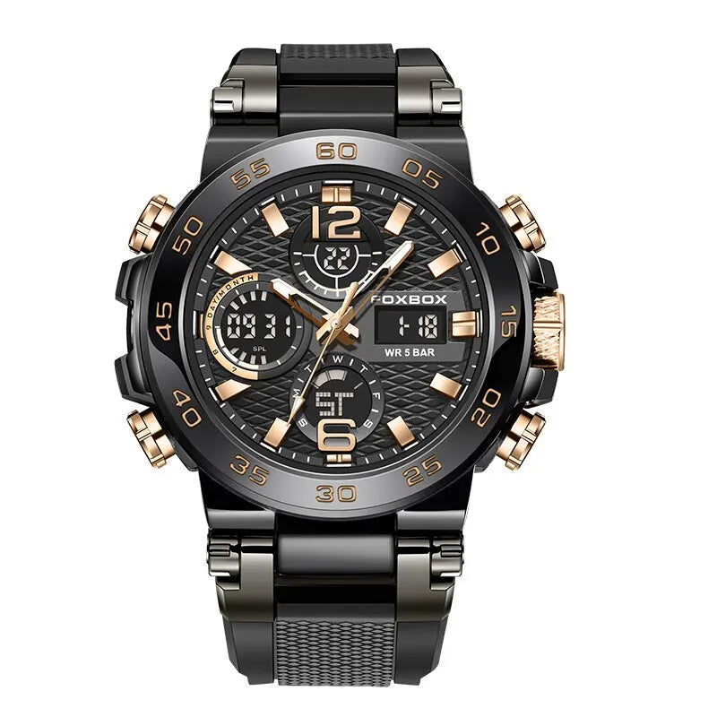 FOXBOX Business Watch Men Fashion Diver Watch Men Top Brand Luxury Sport Waterproof Military Chronograph Relógio Masculino+BOX