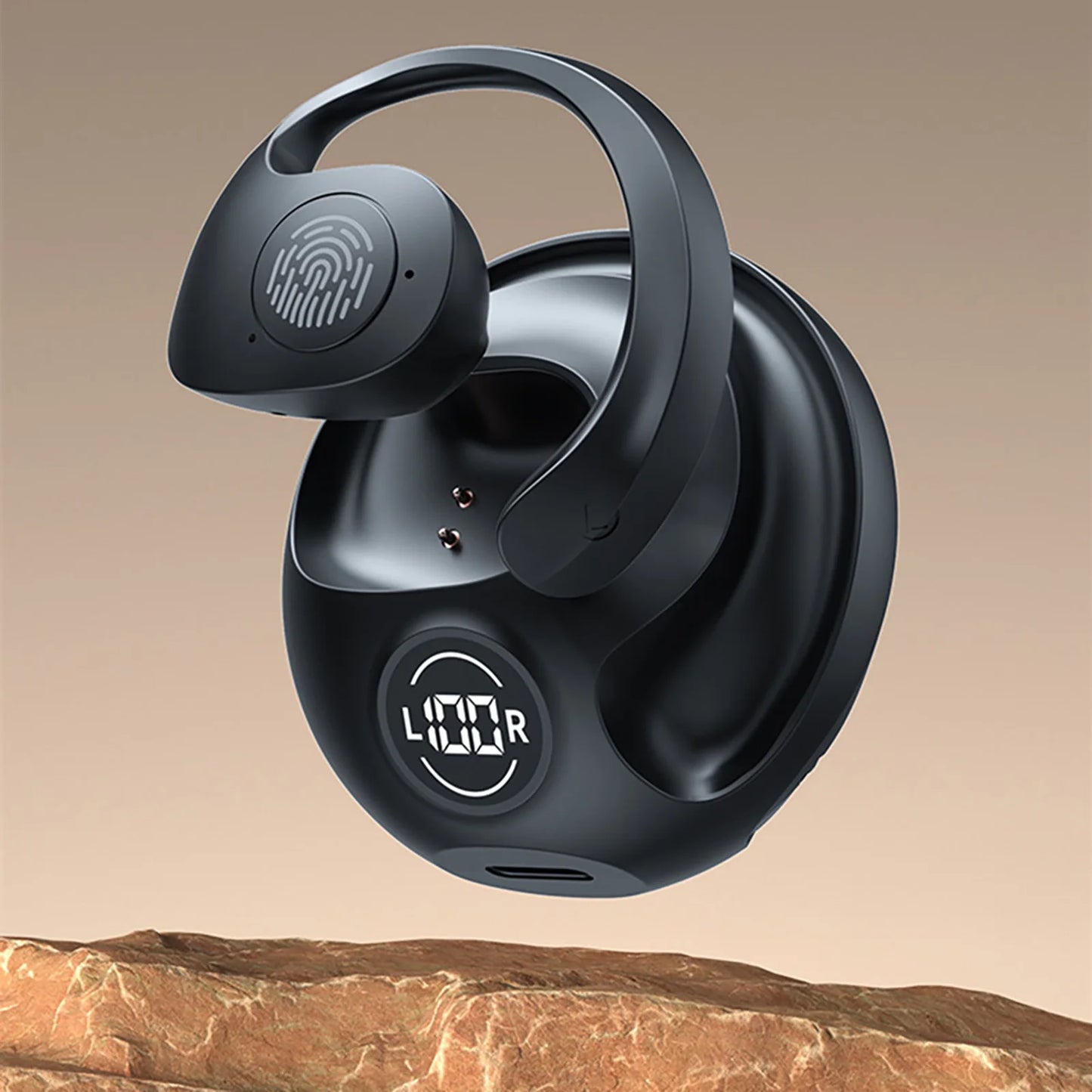 Wireless Bluetooth 5.3 Headphones Waterproof Mini Ear Hook Headset TWS Earbuds HiFi Bass Noise Reduction Earphone For Sports Gym