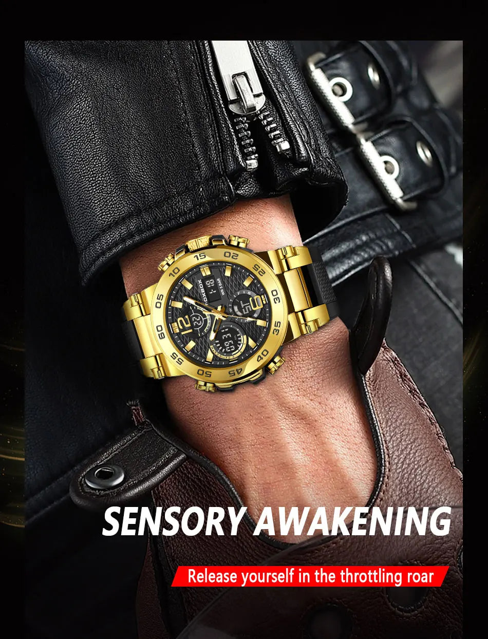FOXBOX Business Watch Men Fashion Diver Watch Men Top Brand Luxury Sport Waterproof Military Chronograph Relógio Masculino+BOX