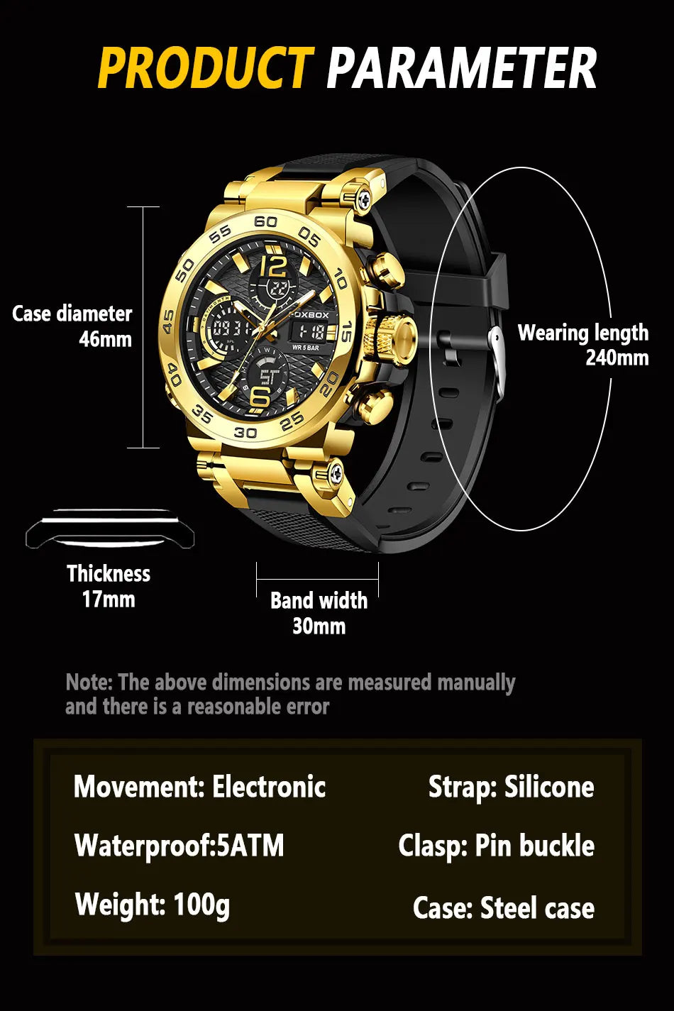 FOXBOX Business Watch Men Fashion Diver Watch Men Top Brand Luxury Sport Waterproof Military Chronograph Relógio Masculino+BOX