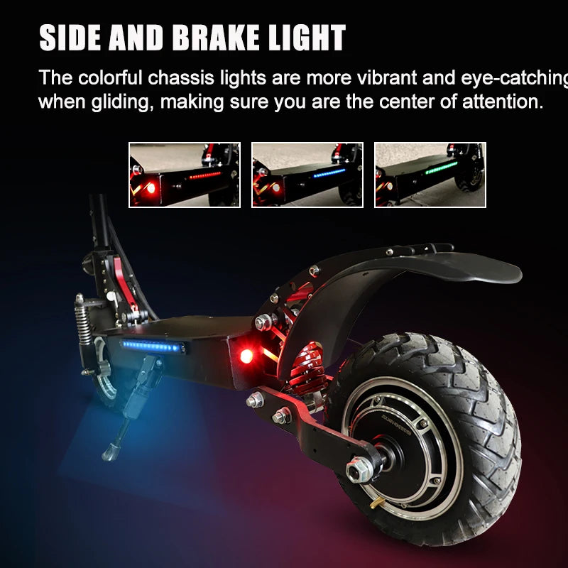 Electric Scooter Adults, 10" Pneumatic Tire, 2500W , Max 70KM Long Range Double Braking System Adult Electric Scooter with LCD