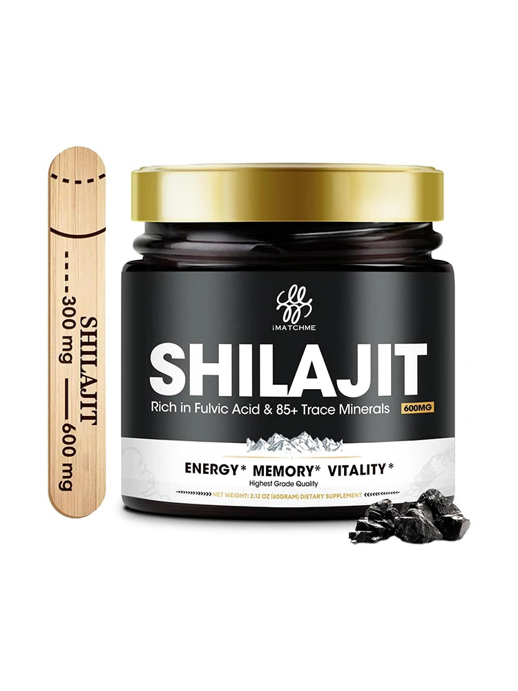 Shilajit Pure Himalayan Organic Resin - Gold Grade Shilajit Resin with Fulvic Acid & 85+ Trace Minerals Complex for Energy