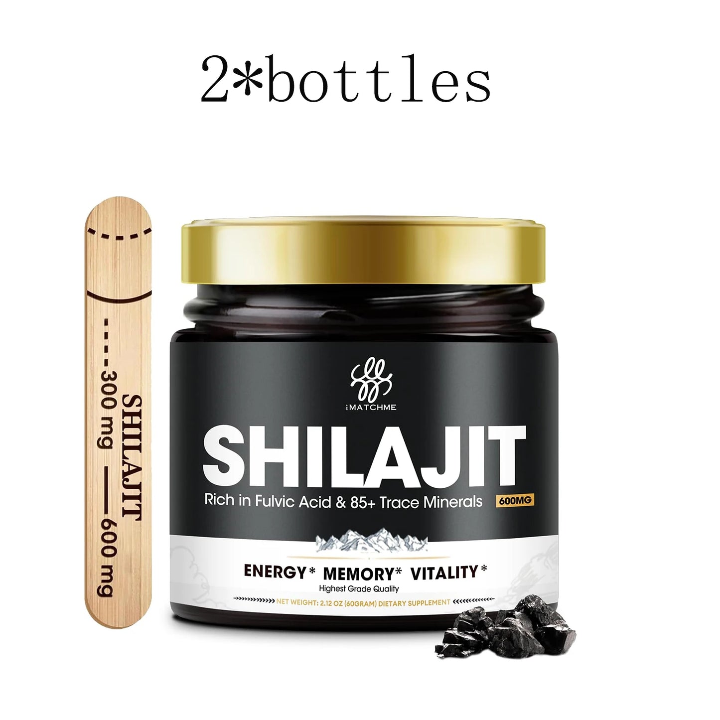 Shilajit Pure Himalayan Organic Resin - Gold Grade Shilajit Resin with Fulvic Acid & 85+ Trace Minerals Complex for Energy