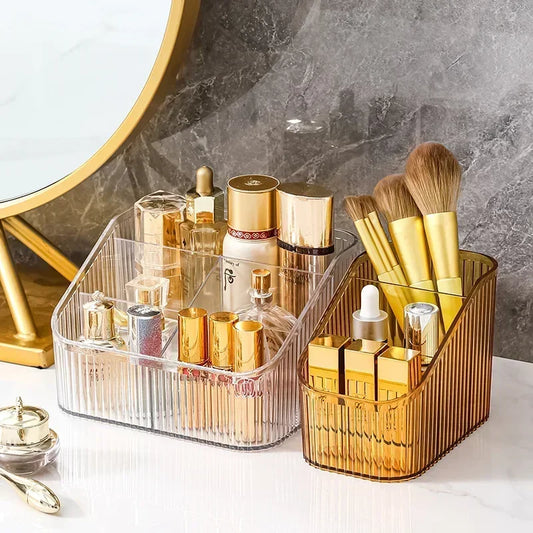 Desktop Makeup Organizer Lipstick Nail Polish Jewerly Organizer Makeup Brush Holder Bathroom Skincare Cosmetic Storage Box