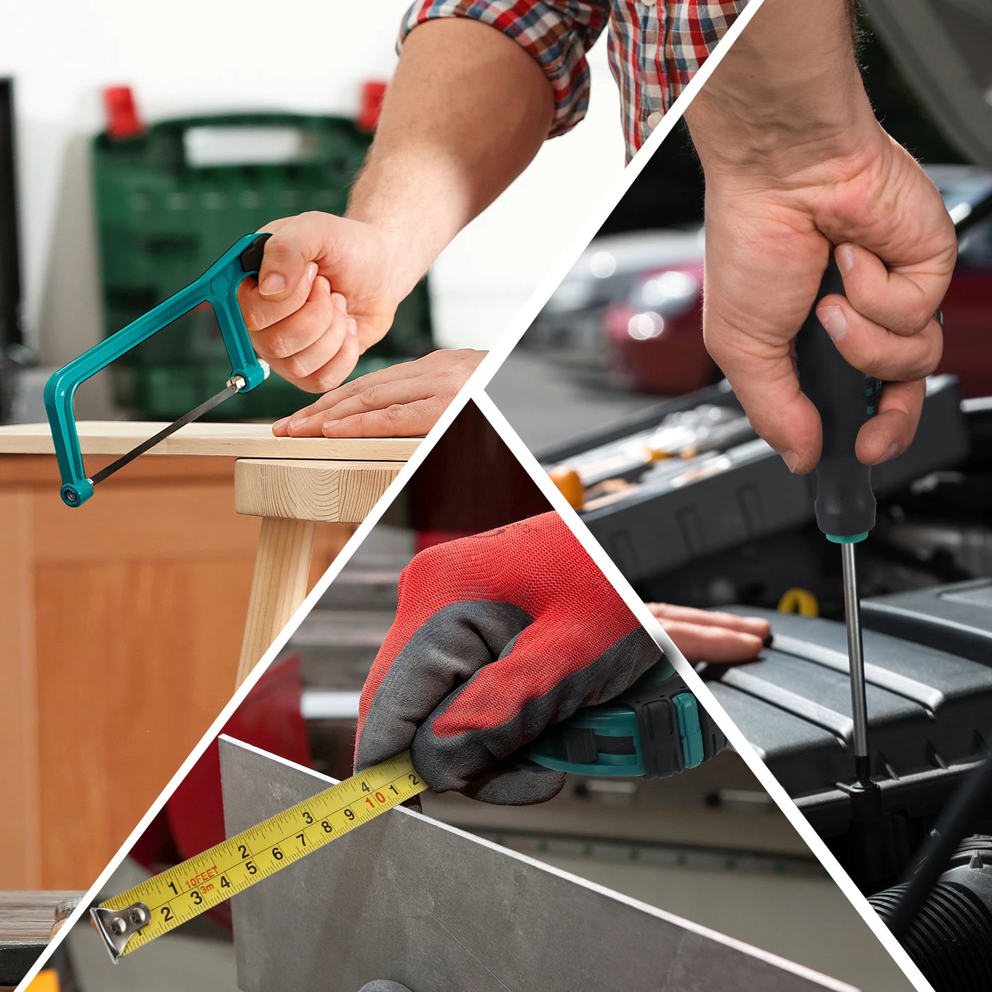 198 Piece Socket Wrench Auto Repair Tool Combination Package Mixed Tool Set Hand Tool Kit with Plastic Toolbox Storage Case