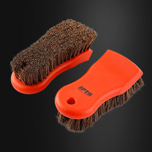 SPTA 3Pcs Car Detailing Brush Kit, Leather&Textile Car Interior Brush, Comfortable Grip and Scratch-Free Car Detailing Cleaning